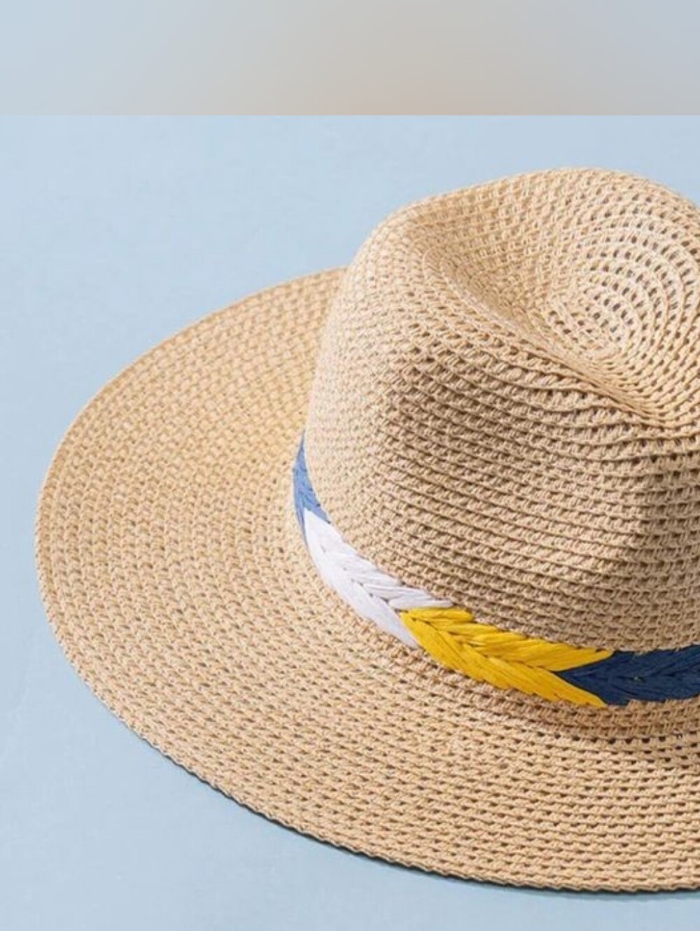Ivory Chevron Panama Hat - Picture 3 of 4
